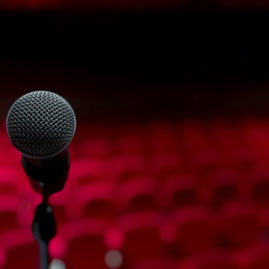 black microphone in close up photography